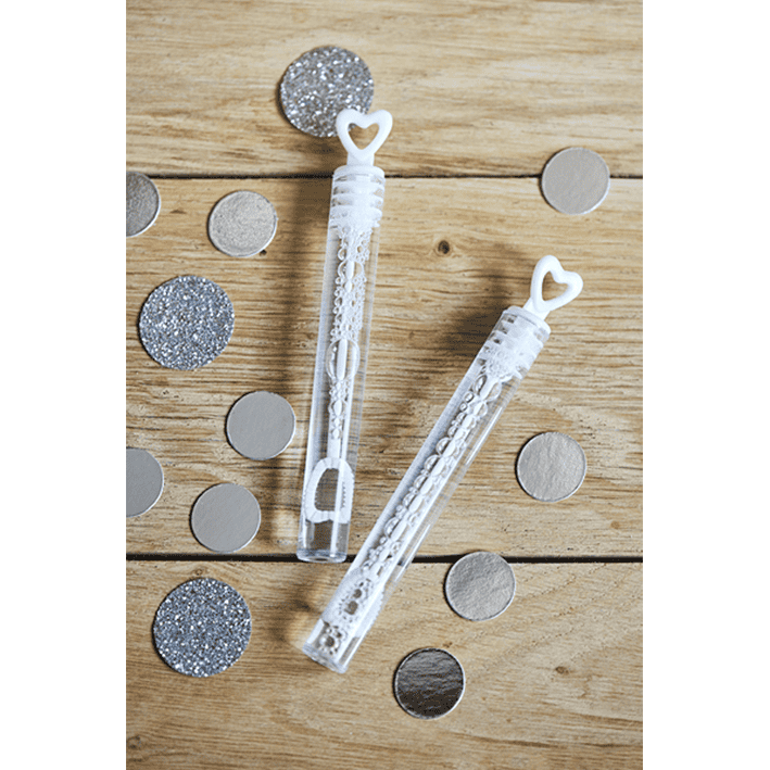 48 Seifenblasensets - Herz - Weiß | Boutique Ballooons