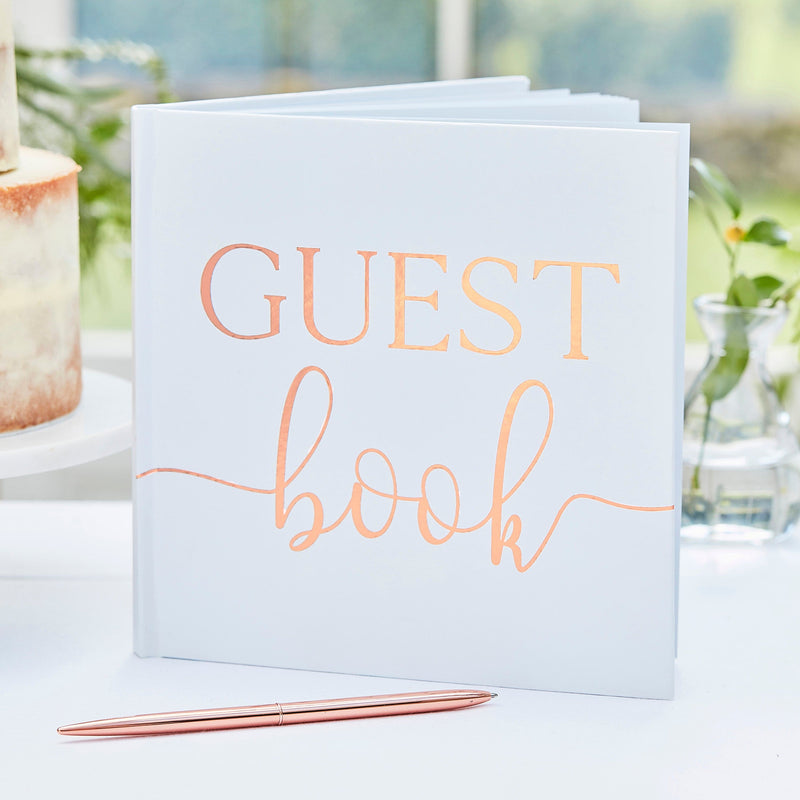 Rose Gold Foil Wedding Guest Book | Boutique Ballooons