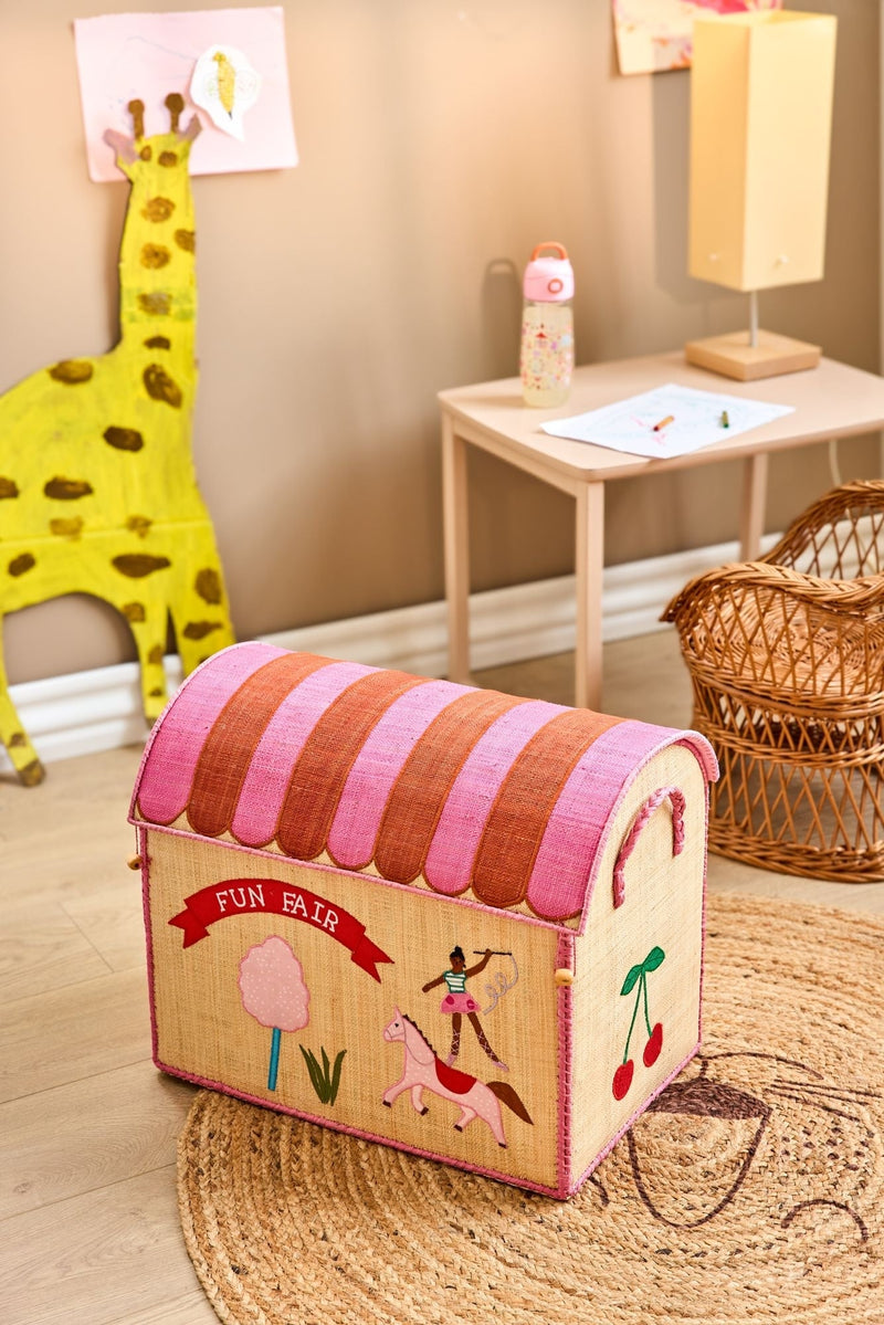 Raffia Aufbewahrungshaus - Pink - Fun Fair Theme - Groß