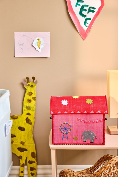Raffia Aufbewahrungshaus - Pink - Fun Fair Theme - Klein