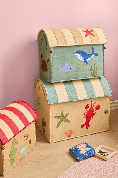 Raffia Aufbewahrungshaus - Ocean - Groß