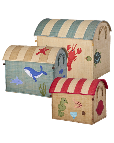 Raffia Aufbewahrungshaus - Ocean - Mittel