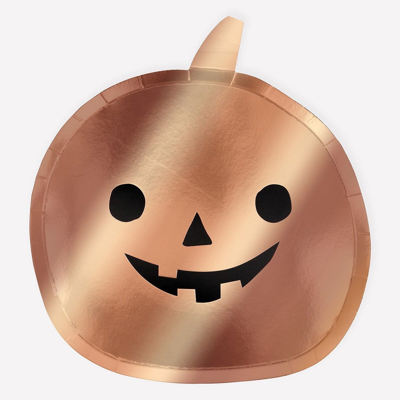 Copper Pumpkin Plates (x 8)