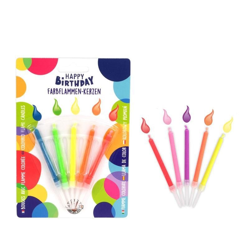 FARBFLAMMEN-KERZEN 5ER-SET, 2-FACH SORTIERT