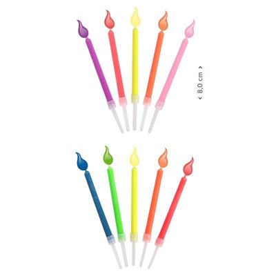 FARBFLAMMEN-KERZEN 5ER-SET, 2-FACH SORTIERT