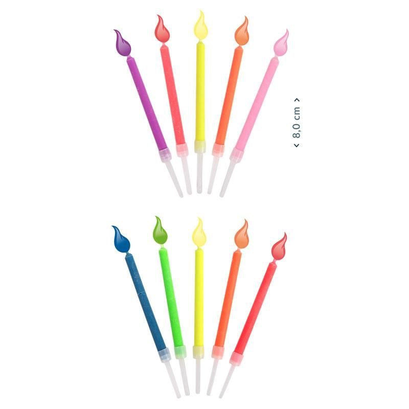 FARBFLAMMEN-KERZEN 5ER-SET, 2-FACH SORTIERT