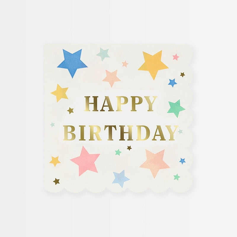 Happy Birthday Stars Large Napkins (x 16)