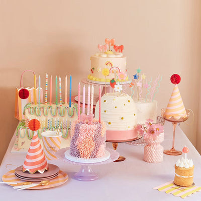 Multi Stripe Candles (x 16)