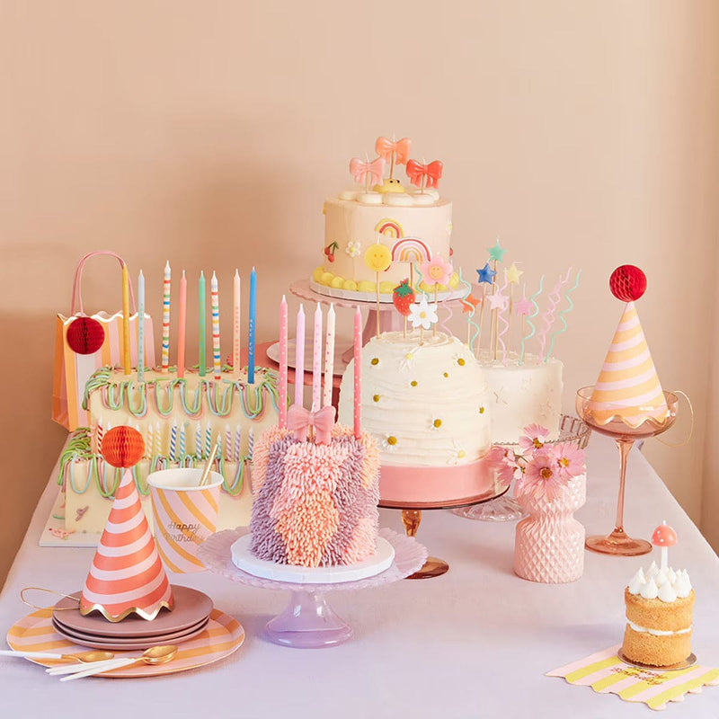 Multi Stripe Candles (x 16)