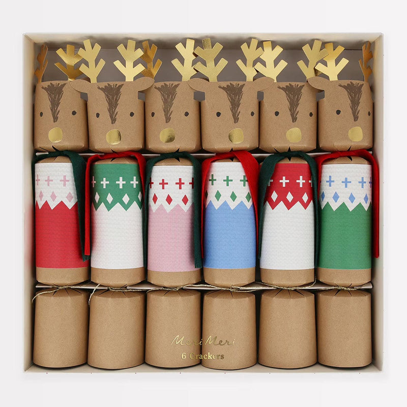 Woodland Jumper Reindeer No-Snap Crackers (x 6)