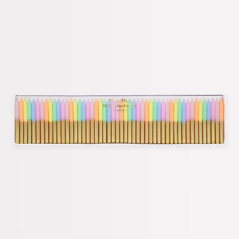 Pastellfarbende Mini-Kerzen (x50)