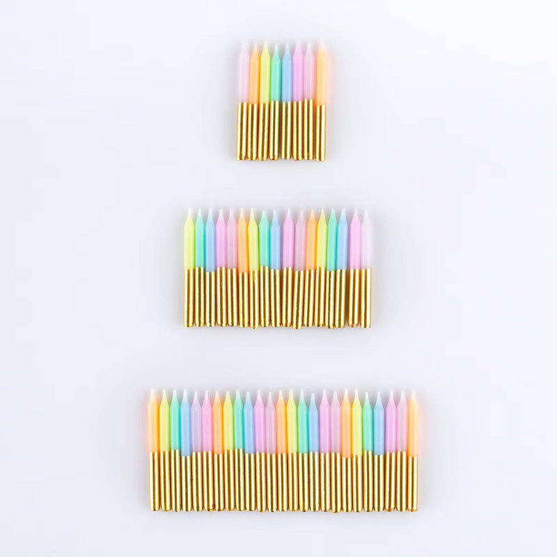 Pastellfarbende Mini-Kerzen (x50)