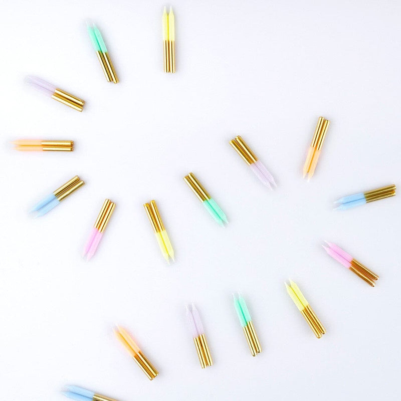 Pastellfarbende Mini-Kerzen (x50)
