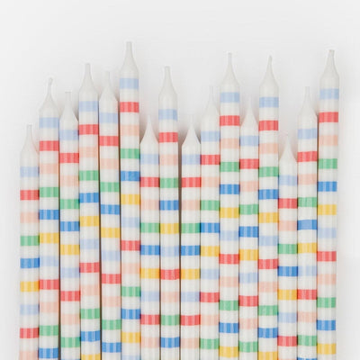 Multi Stripe Candles (x 16)