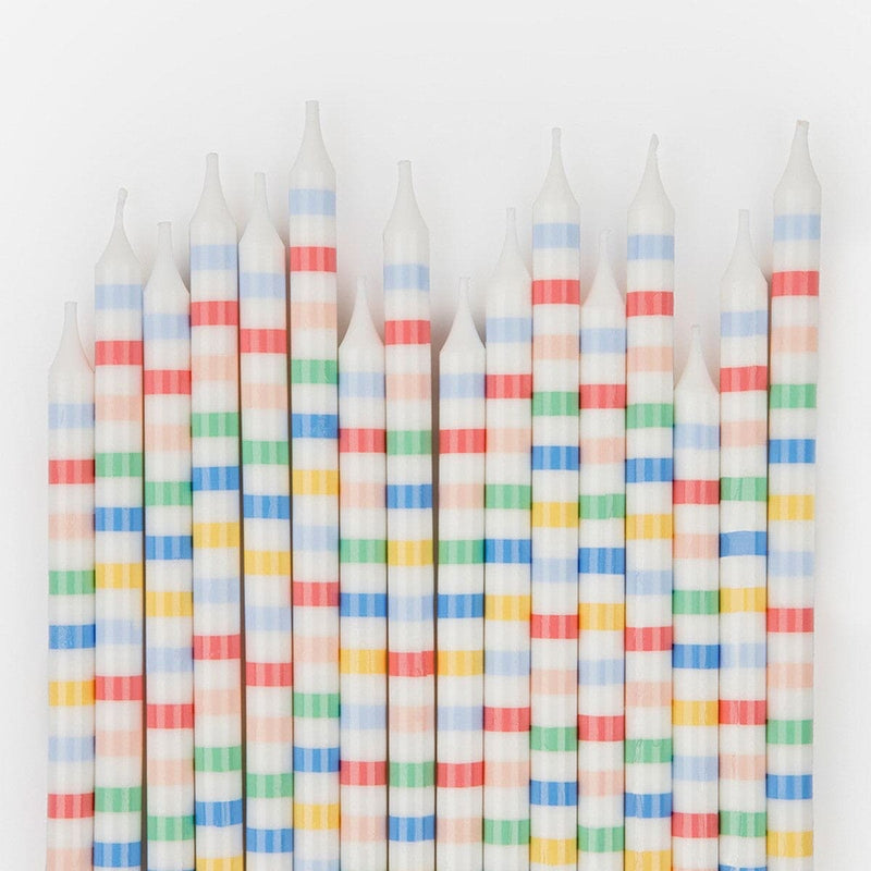 Multi Stripe Candles (x 16)