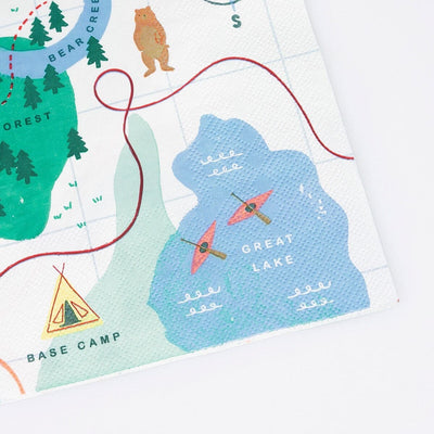 Outdoor Adventures Map Large Napkins (x 16)