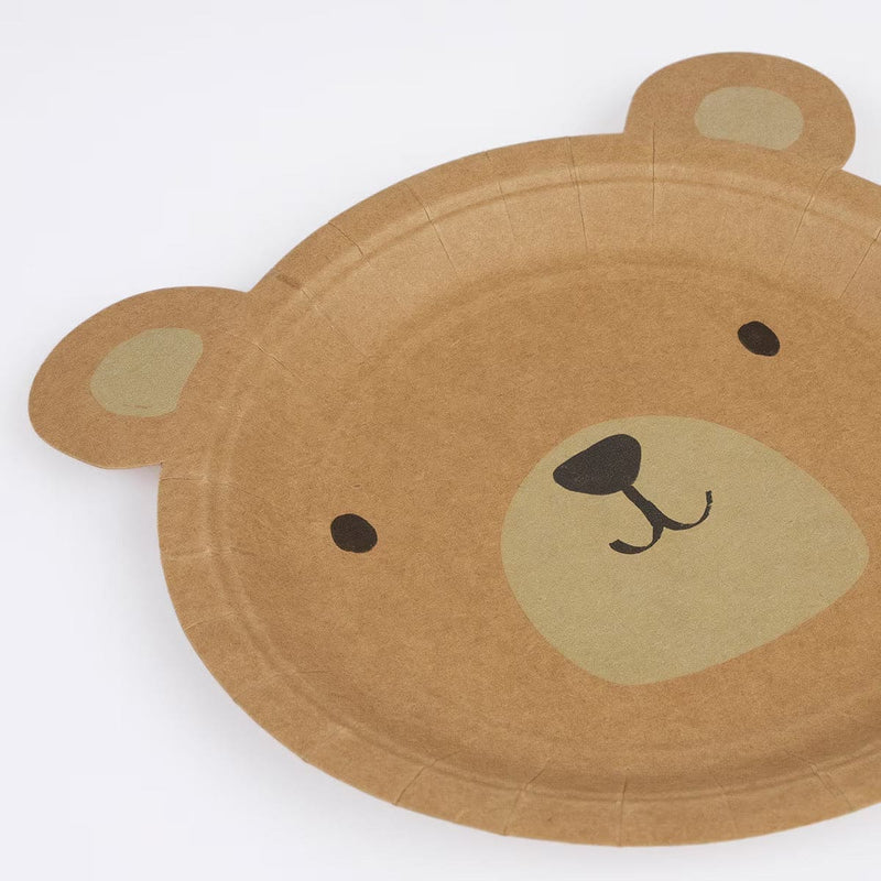 Woodland Bear Plates (x 8)