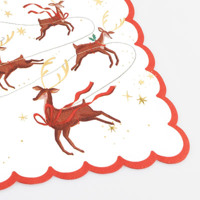 Santa, Sleigh & Reindeer Large Napkins (x 16)
