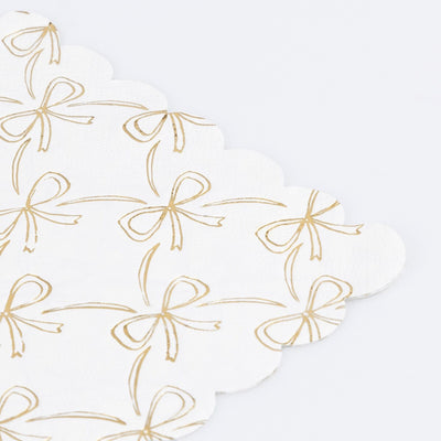 Gold Bow Large Napkins (x 16)