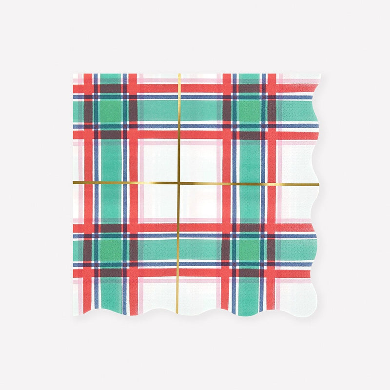 Plaid Large Napkins (x 16)