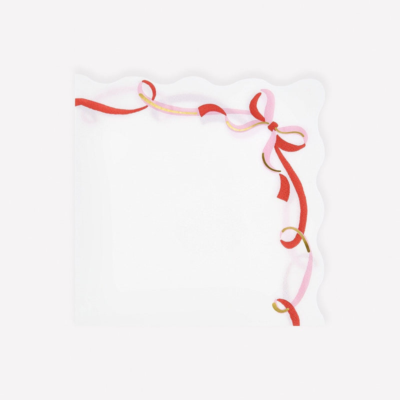 Ribbon Bow Large Napkins (x 16)