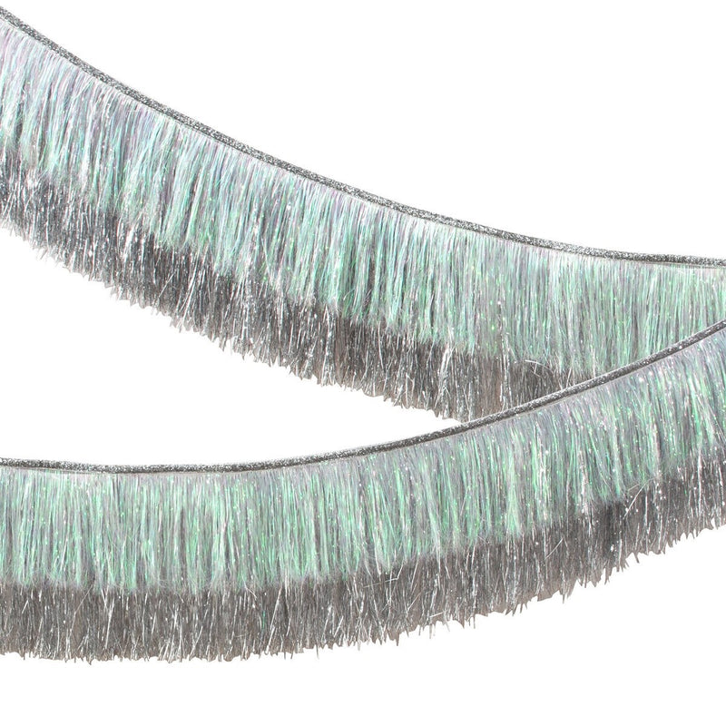 Silver Iridescent Tinsel Fringe Gar 0.14