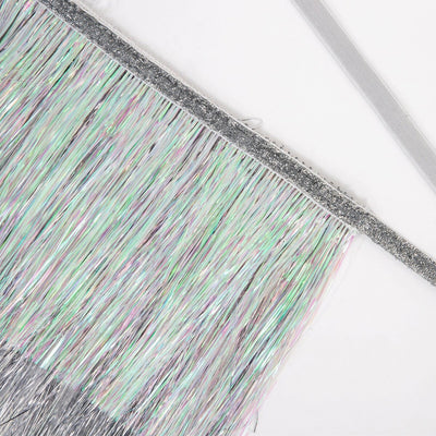 Silver Iridescent Tinsel Fringe Gar 0.14