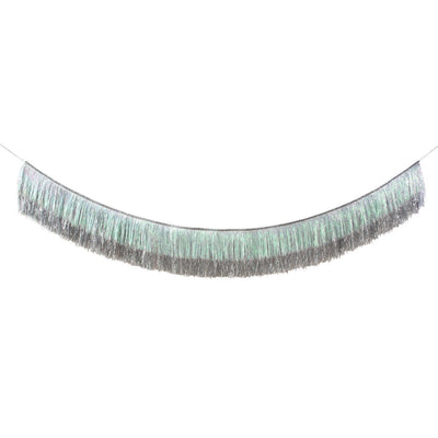 Silver Iridescent Tinsel Fringe Gar 0.14