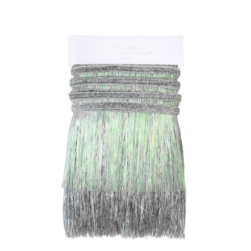 Silver Iridescent Tinsel Fringe Gar 0.14