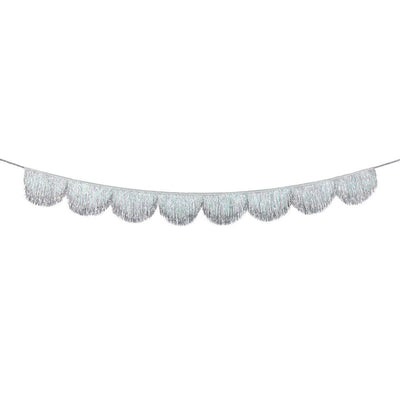 Silver Iridescent Tinsel Scallop Garland