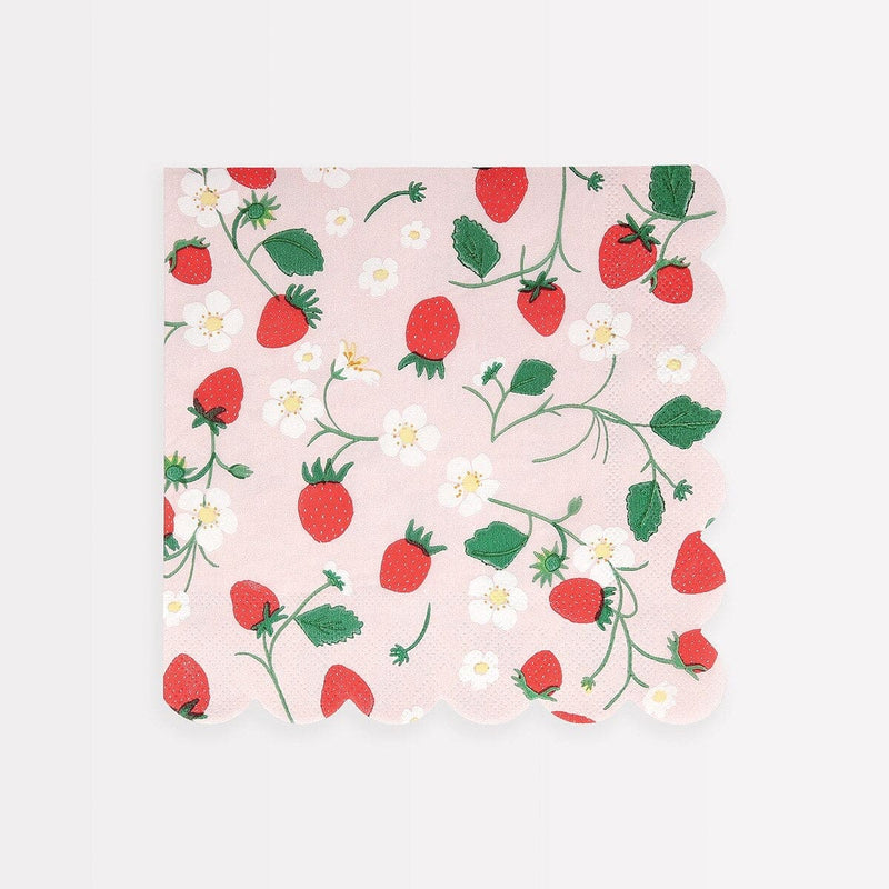 Strawberry Pattern Large Napkins (x 16)
