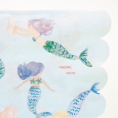 Mermaids Swimming Napkins (x 16)