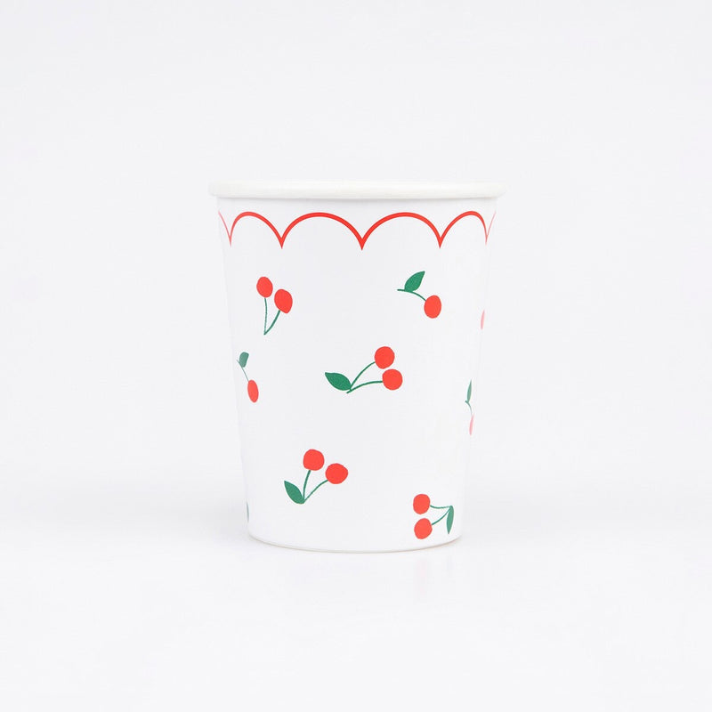 Cherry Pattern Cups (x 8)