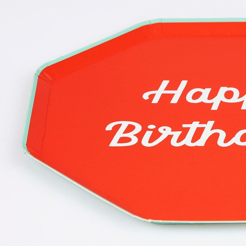 Mixed Happy Birthday Dinner Plates (x 8)
