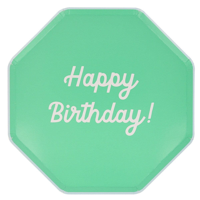 Mixed Happy Birthday Dinner Plates (x 8)