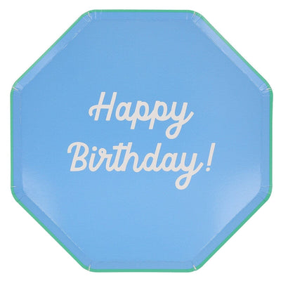 Mixed Happy Birthday Dinner Plates (x 8)