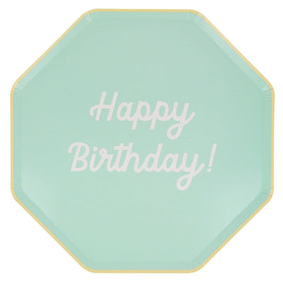 Mixed Happy Birthday Dinner Plates (x 8)