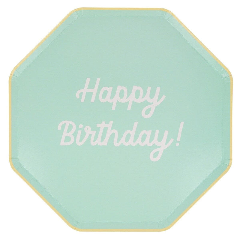 Mixed Happy Birthday Dinner Plates (x 8)