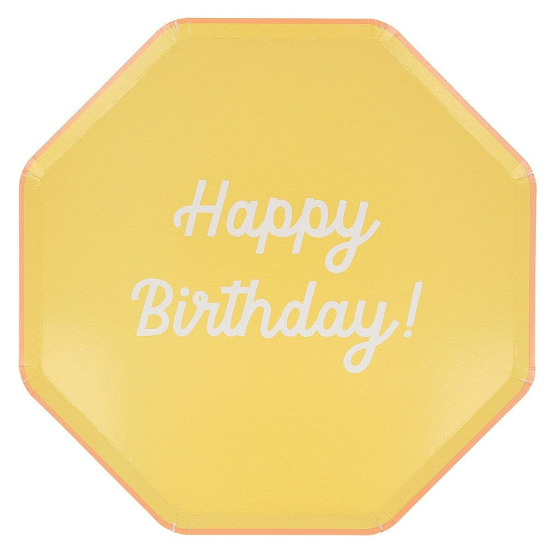Mixed Happy Birthday Dinner Plates (x 8)