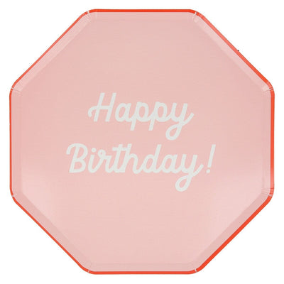 Mixed Happy Birthday Dinner Plates (x 8)