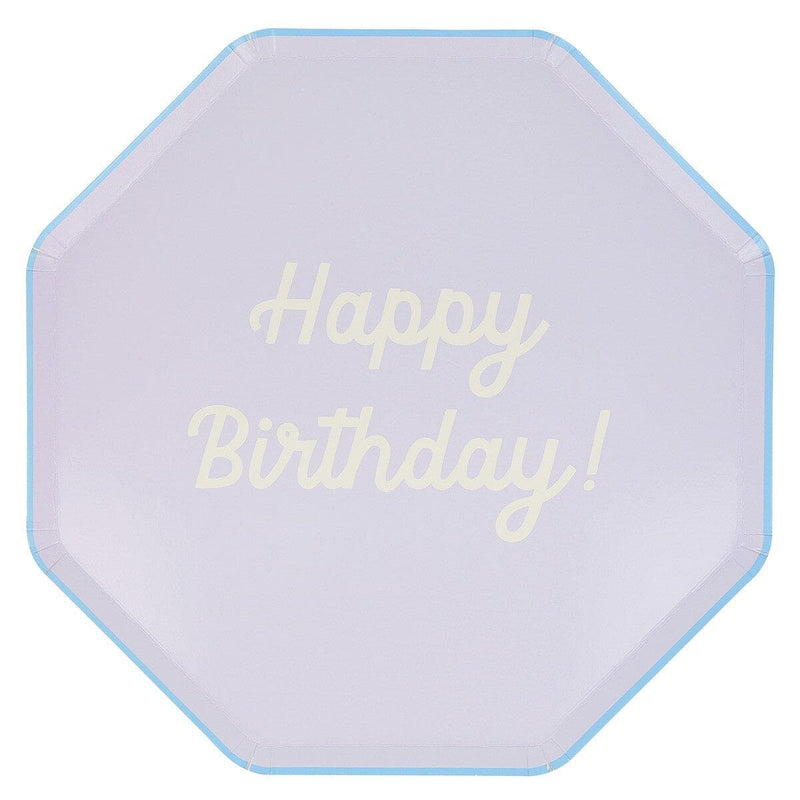Mixed Happy Birthday Dinner Plates (x 8)