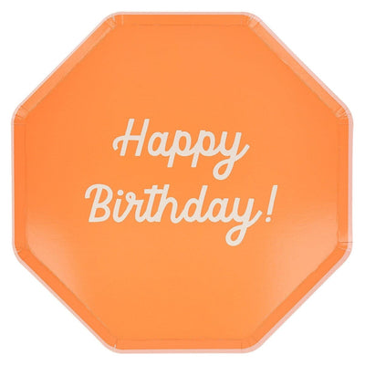 Mixed Happy Birthday Dinner Plates (x 8)