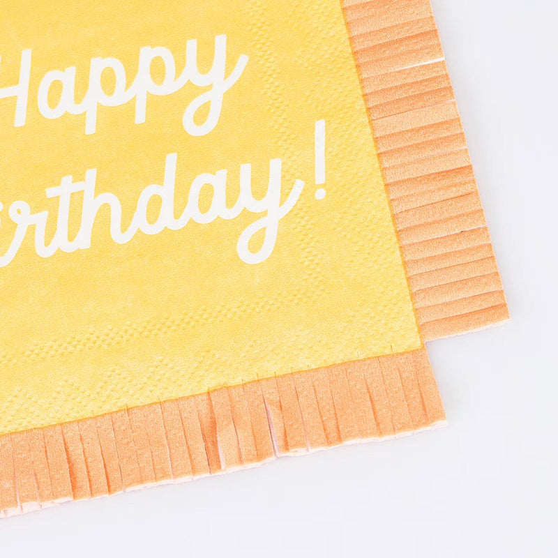 Mixed Happy Birthday Small Napkins (x 16)