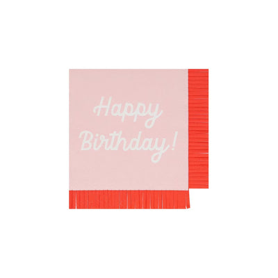 Mixed Happy Birthday Small Napkins (x 16)
