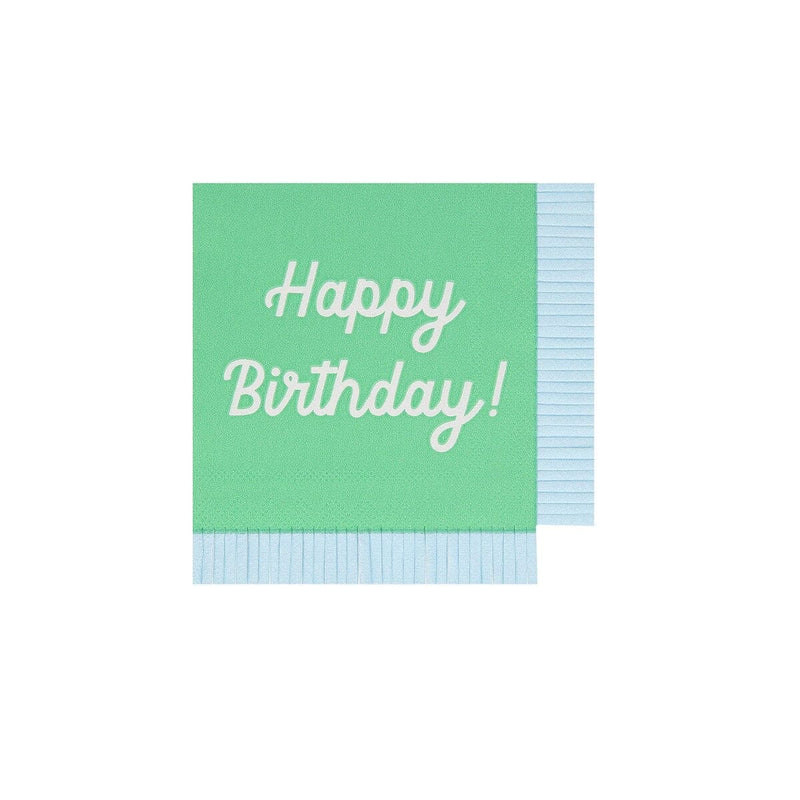 Mixed Happy Birthday Small Napkins (x 16)