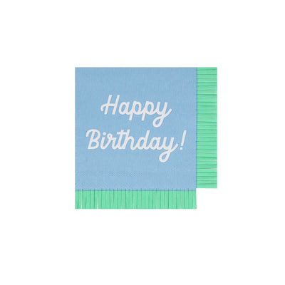 Mixed Happy Birthday Small Napkins (x 16)