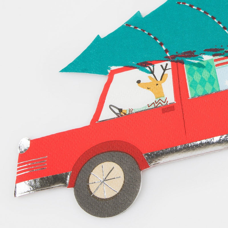 Driving Reindeer Napkins (x 16)