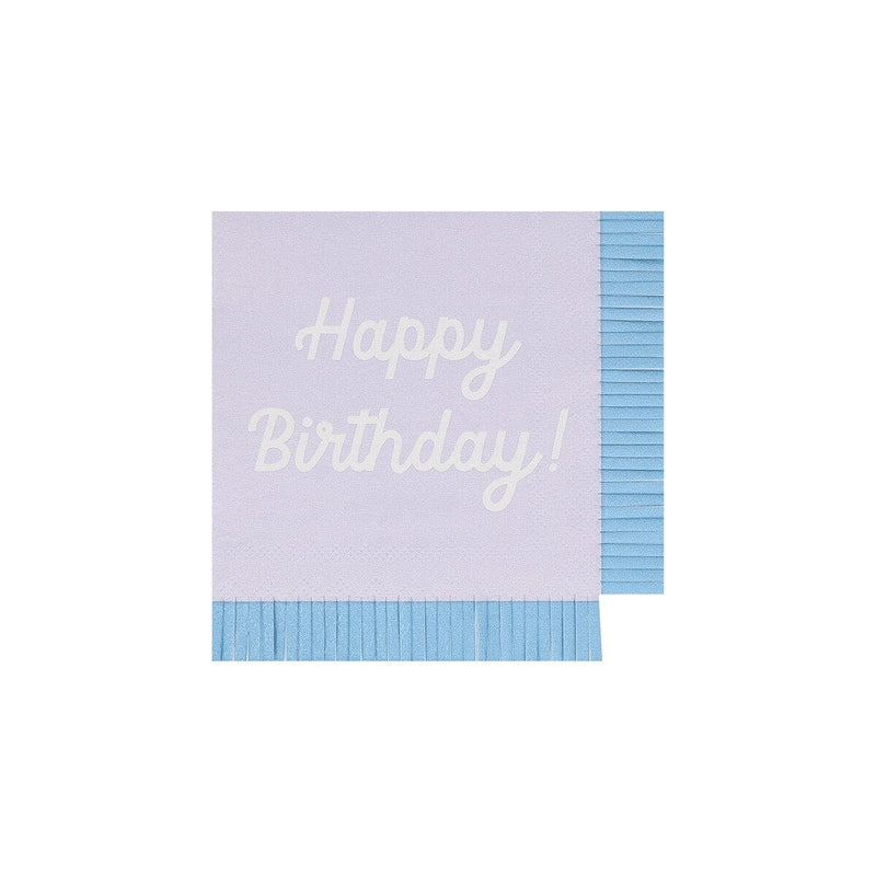 Mixed Happy Birthday Small Napkins (x 16)