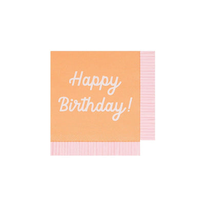 Mixed Happy Birthday Small Napkins (x 16)