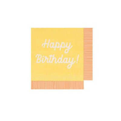 Mixed Happy Birthday Small Napkins (x 16)